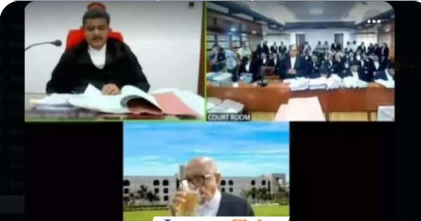 শুনানিতে মদ্যপান ভারতীয় আইনজীবীর, ভিডিও ভাইরাল