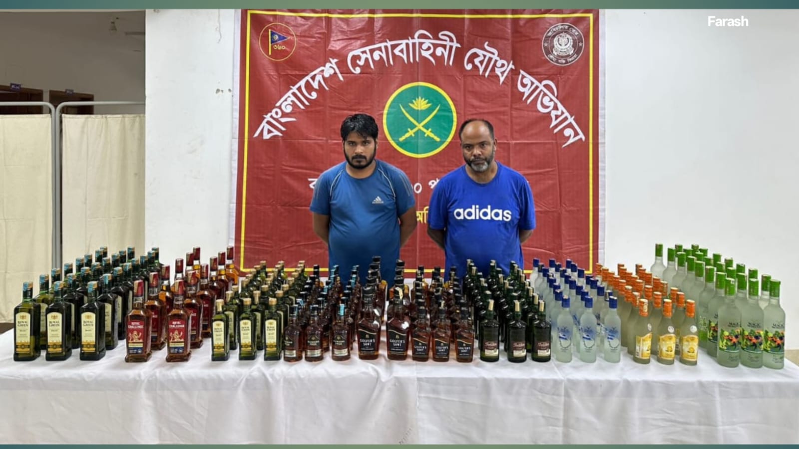 মাধবপুরে সেনা অভিযানে ২১৩ বোতল বিদেশী মদ জব্দ, আটক ২