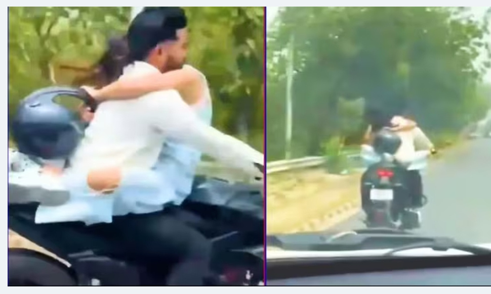বান্ধবীকে কোলে নিয়ে বাইক চালানোয় ৭৫ হাজার টাকা জরিমানা করল পুলিশ।
