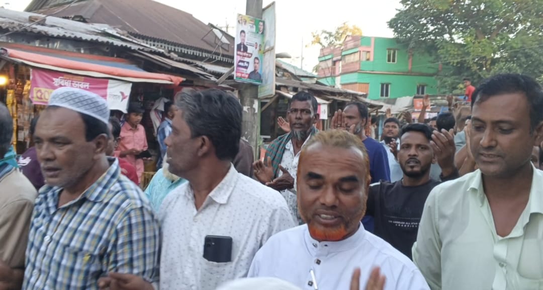 ধর্মপাশা বাদশাগঞ্জ বাজারে আনিসুল হকের পক্ষে মিছিল ও পথ সভা