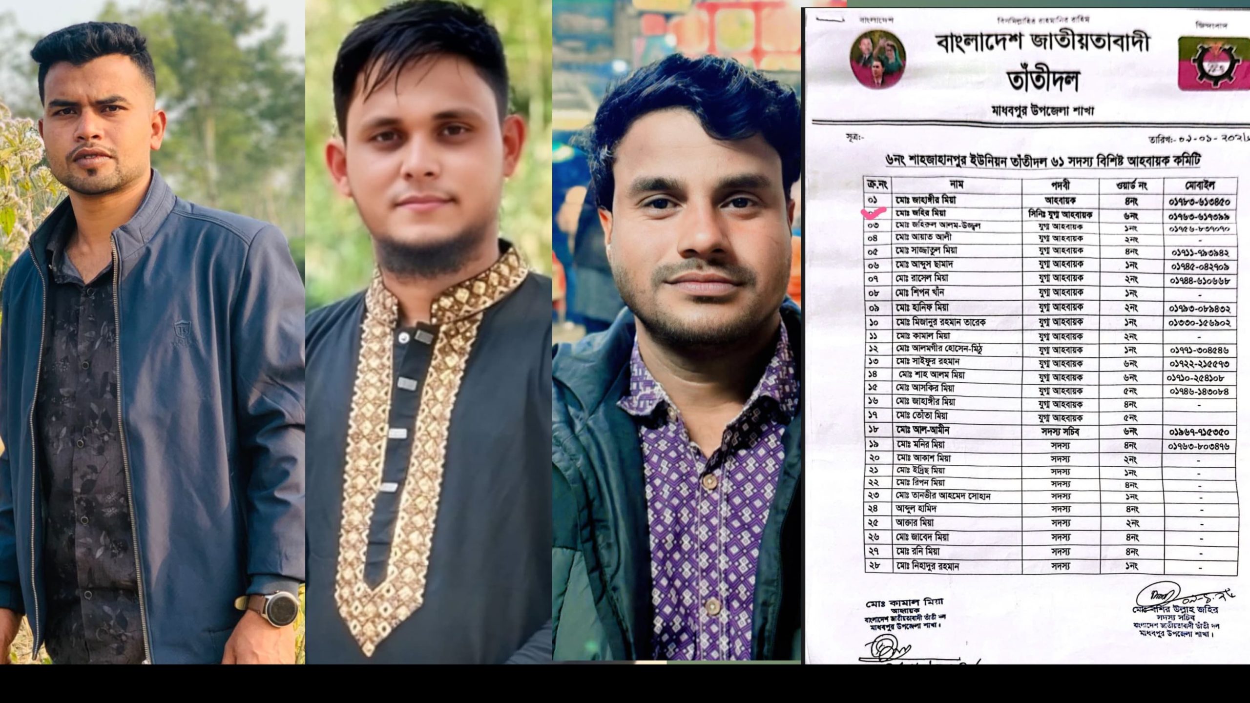 মাধবপুরের শাহজাহানপুর ইউনিয়ন তাঁতি দলের ৬১ সদস্যের আহ্বায়ক কমিটি অনুমোদন
