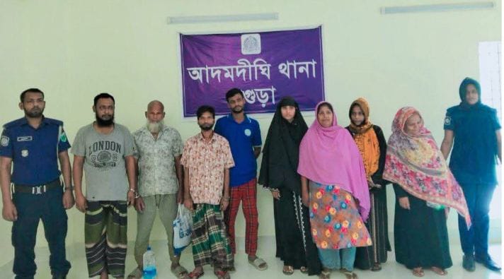 আদমদীঘি থানা পুলিশের বিশেষ অভিযানে নারী সহ গ্রেপ্তার-৮!!